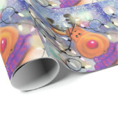 Kerst Wrapping Papier met Gelukkig Rendier (Rol Hoek)