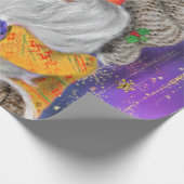 Kerst Wrapping Papier met Gelukkige Gnomen (Hoek)