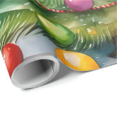 Kerst Wrapping Papier met katten spelen (Rol Hoek)