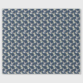 Kerst Wrapping Papier met konijntjes en sneeuwvlok (Vlak)