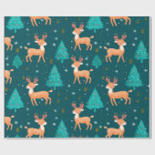 Kerst Wrapping Papier met Rendier (Vlak)