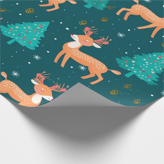 Kerst Wrapping Papier met Rendier (Hoek)