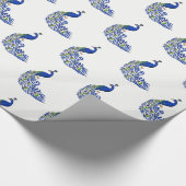 Kerst Wrapping Papier-Peacocks Cadeaupapier (Hoek)