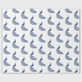 Kerst Wrapping Papier-Peacocks Cadeaupapier (Vlak)