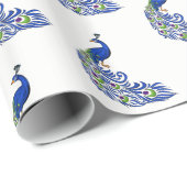 Kerst Wrapping Papier-Peacocks Cadeaupapier (Rol Hoek)