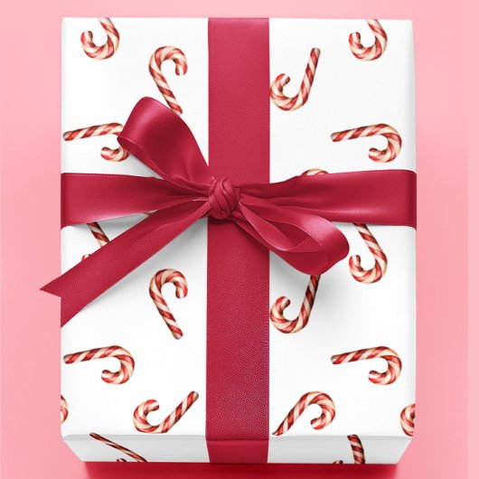 Kerst Wrapping Papier Rood Wit Candy Cane