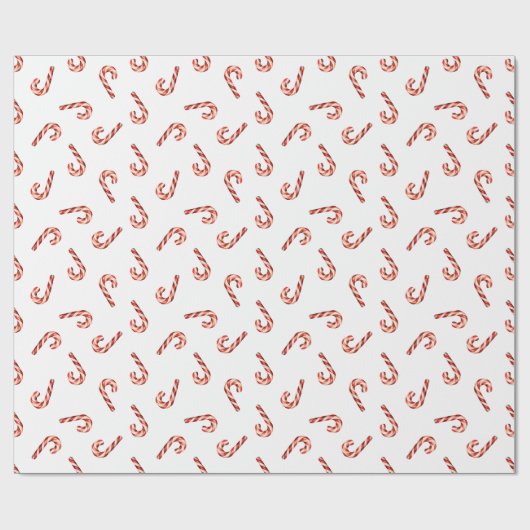 Kerst Wrapping Papier Rood Wit Candy Cane (Vlak)