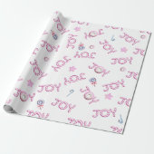 Kerst Wrapping Papier Roze Candy Cane Joy (Uitgerold)