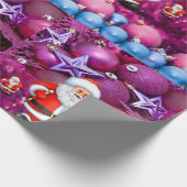 Kerst Wrapping Papier Santa Paarse (Hoek)