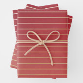 Kerst Wrapping Papier Set Bourgondische Tan Stripe Inpakpapier Vel (In situ)