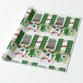 Kerst Wrapping Papier Sneeuwman Liefde (Uitgerold)