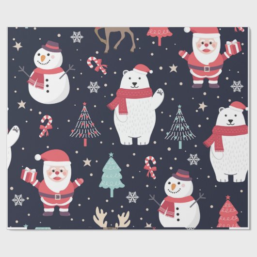 Kerst Wrapping papier (Vakantie thema # 2) (Vlak)