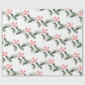 Kerst Wrapping Papier Waterverf Botanisch (Vlak)