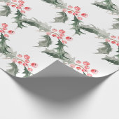 Kerst Wrapping Papier Waterverf Botanisch (Hoek)