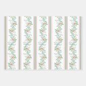 Kerst Wrapping Papier Waterverf Botanisch Inpakpapier Vel (Voorkant 3)