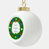 Kerst Wreath of Hearts Keramische Bal Ornament (Rechts)