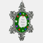 Kerst Wreath of Hearts Tin Sneeuwvlok Ornament (Links)