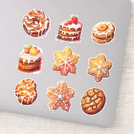 Kerst Xmas Gingerbread Cookies Set van 9 Sticker