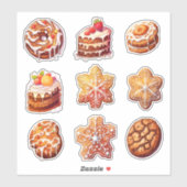 Kerst Xmas Gingerbread Cookies Set van 9 Sticker (Vel)