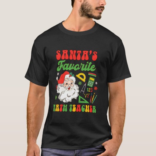 Kerst Xmas Mathematician Santa's Favoriete Wiskund T-shirt (Voorkant)