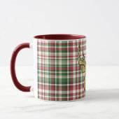Kerst XMAS Plaid Tartan Gold Deer Coffee Mok (Links)