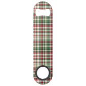 Kerst XMAS Plaid Tartan Goud Herten Fles Opene Speed Flessenopener (Achterkant)