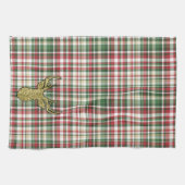 Kerst XMAS Plaid Tartan Goud Herten Keuken Towe Theedoek (Horizontaal)