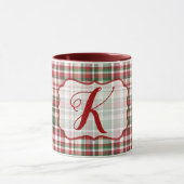 Kerst XMAS Plaid Tartan Rode Groene Koffie Mok (Midden)