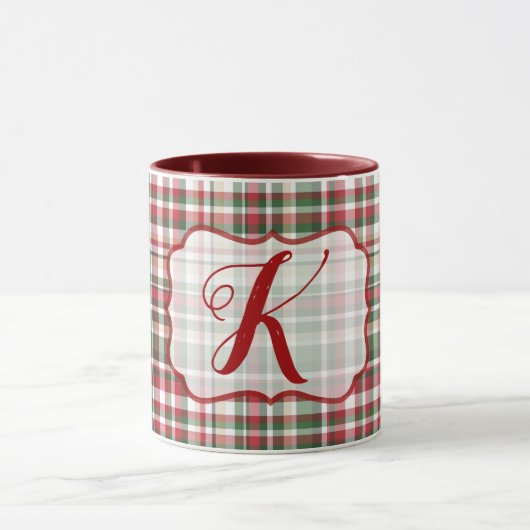 Kerst XMAS Plaid Tartan Rode Groene Koffie Mok (Midden)