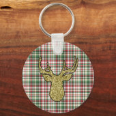 Kerst XMAS Plaid Tartan Sleutelhanger Rits Pull (Voorkant)