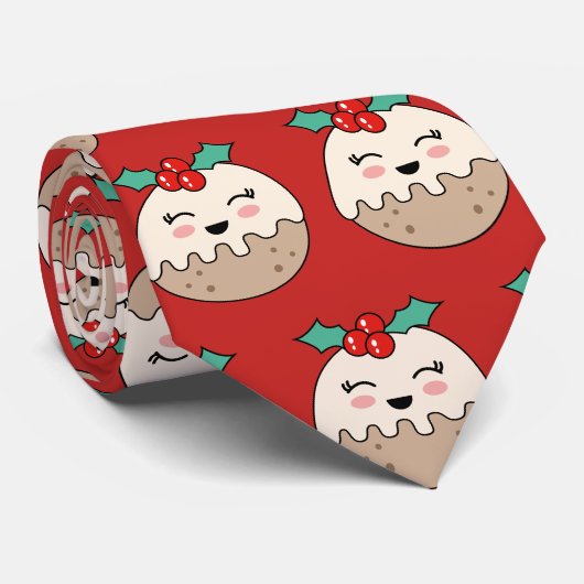 Kerst Xmas Pudding Stropdas (Opgerold)