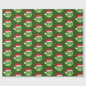 Kerst Xmas Schattige Santa Sprout Wrapping Paper Cadeaupapier (Vlak)