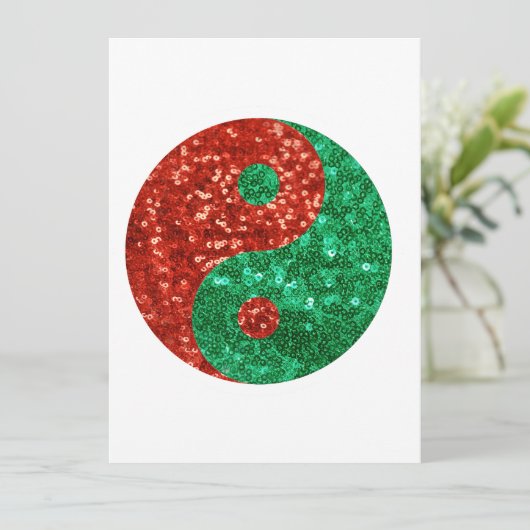 kerst yang feestdagenkaart (Staand voorkant)