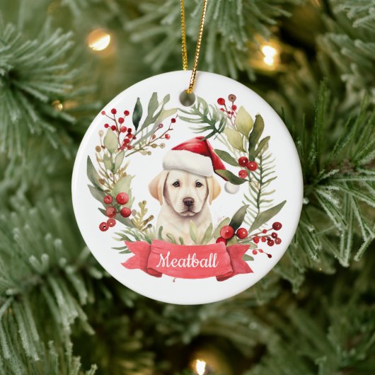 Kerst YellowLab gepersonaliseerd keramisch Ornamen Keramisch Ornament (Boom)