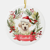 Kerst YellowLab gepersonaliseerd keramisch Ornamen Keramisch Ornament (Voorkant)