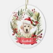 Kerst YellowLab gepersonaliseerd keramisch Ornamen Keramisch Ornament (Links)