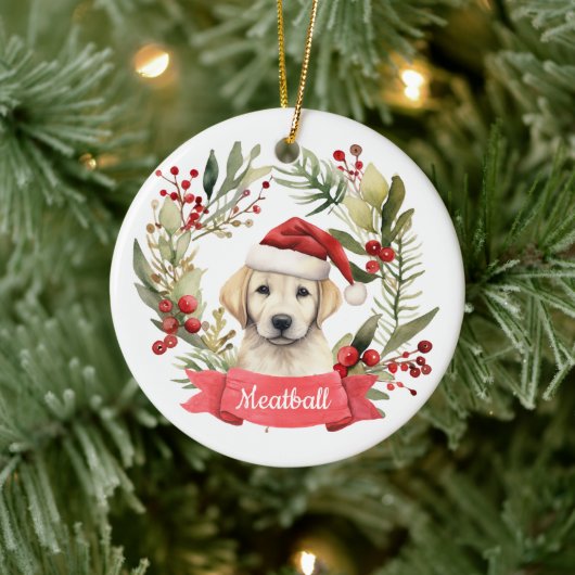 Kerst YellowLab gepersonaliseerd keramisch Ornamen Keramisch Ornament (Boom)