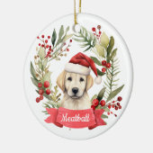 Kerst YellowLab gepersonaliseerd keramisch Ornamen Keramisch Ornament (Links)