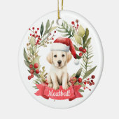 Kerst YellowLab gepersonaliseerd keramisch Ornamen Keramisch Ornament (Links)