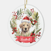 Kerst YellowLab gepersonaliseerd keramisch Ornamen Keramisch Ornament (Links)