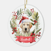 Kerst YellowLab gepersonaliseerd keramisch Ornamen Keramisch Ornament (Links)