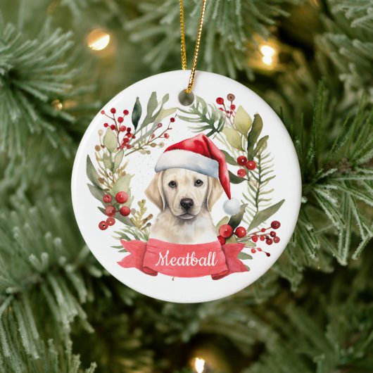 Kerst YellowLab gepersonaliseerd keramisch Ornamen Keramisch Ornament (Boom)