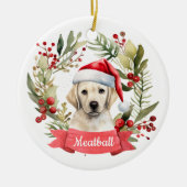 Kerst YellowLab gepersonaliseerd keramisch Ornamen Keramisch Ornament (Voorkant)