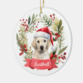 Kerst YellowLab gepersonaliseerd keramisch Ornamen Keramisch Ornament (Links)