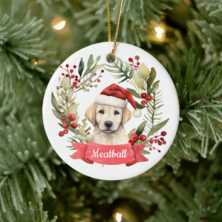 Kerst YellowLab gepersonaliseerd keramisch Ornamen Ornament