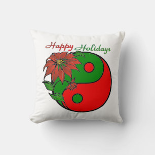 Kerst Yin Yang Poinsettia Kussen