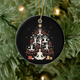 Kerst Yoga Boomhouding Meditatie Xmas Vakantie Keramisch Ornament