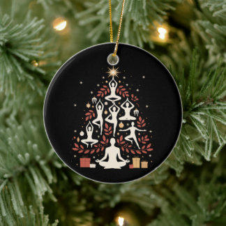 Kerst Yoga Boomhouding Meditatie Xmas Vakantie Keramisch Ornament