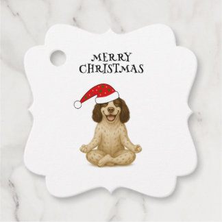 Kerst yoga hond je tekst favor tags bedankjes labels