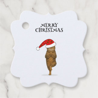 Kerst yoga kat je tekst bedankjes labels